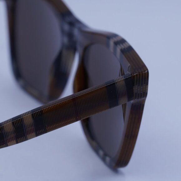 Burberry BE4348 396673 Square Sunglasses Brown Check Frame, Brown Lenses - Picture 9 of 10